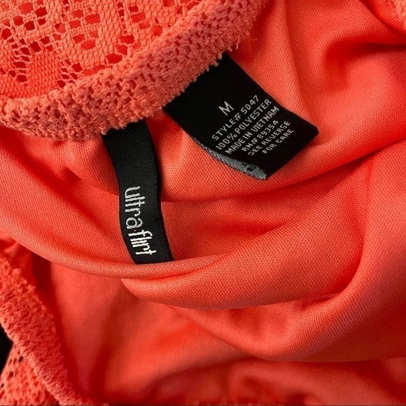 Ultra Flirt Lace Overlay Strapless Tube Dress with Belt Size Medium - Picture 4 of 6